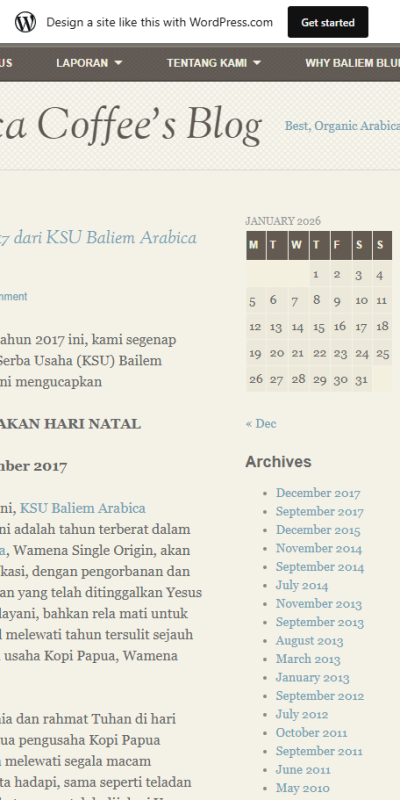 Baliem Arabica WordPress