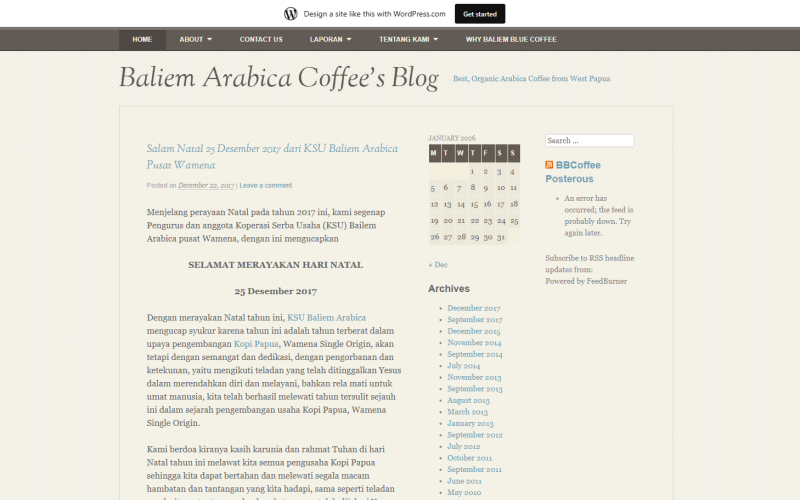 Baliem Arabica WordPress